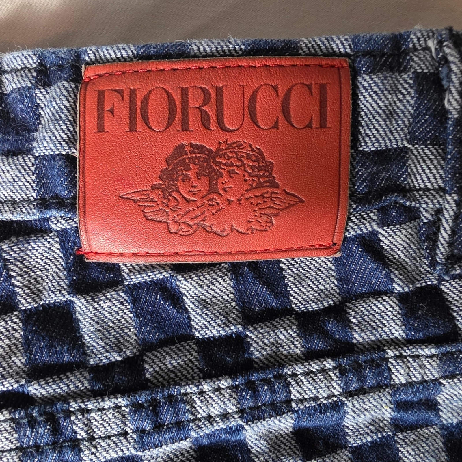 Vintage/Retro Fiorucci High Waisted Checkerboard Plaid Jeans Size 24 Rare — image 3 of 8